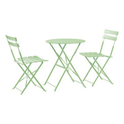 Harbour Housewares - 2 Seater Sussex Bistro Set - Round - Sage Green