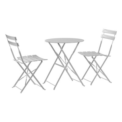 Harbour Housewares - 2 Seater Sussex Bistro Set - Round - White