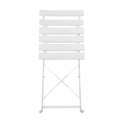 Harbour Housewares - 2 Seater Sussex Bistro Set - Round - White - 5