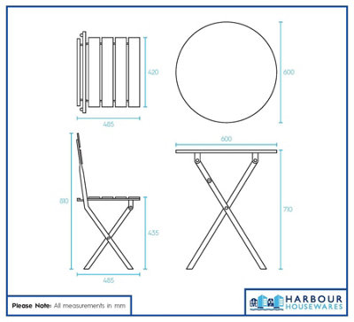 Harbour Housewares 2 Seater Sussex Bistro Set - Round - Yellow