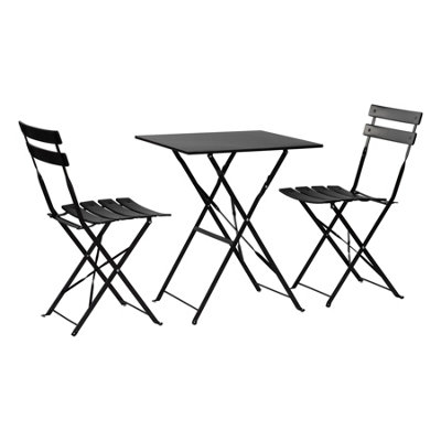 Harbour Housewares - 2 Seater Sussex Bistro Set - Square - Black