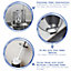 Harbour Housewares 2pc Round Stainless Steel Pedal Bin & Toilet Brush Set - 5L - White