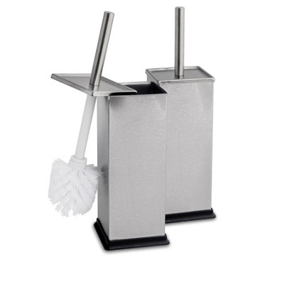 Harbour Housewares 2x Bathroom Pedal Bins - 3L - Brushed - Square ...