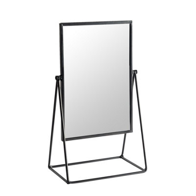 Harbour Housewares 39cm Rectangle Makeup Mirror - Black - Dressing Table Tabletop Cosmetic Bathroom Mirror