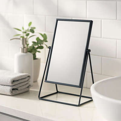 Harbour Housewares 39cm Rectangle Makeup Mirror - Black - Dressing ...