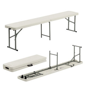 Harbour Housewares - 4 Person Folding Trestle Bench - White