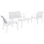 Harbour Housewares - 4 Seater Metal Garden Sofa Set - White