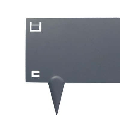 Harbour Housewares 5pc Steel Lawn Edging Set - 5m x 16cm - Anthracite - 3