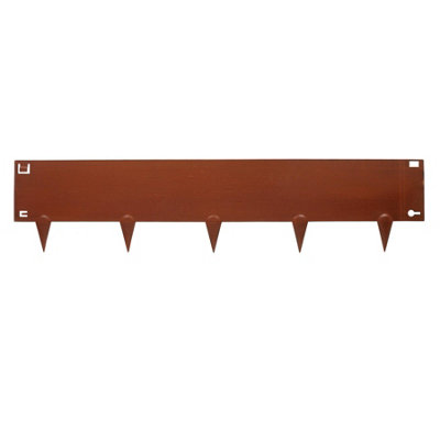 Harbour Housewares 5pc Steel Lawn Edging Set - 5m x 16cm - Rust - 5