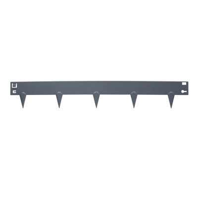 Harbour Housewares 5pc Steel Lawn Edging Set - 5m x 8cm - Anthracite - 5