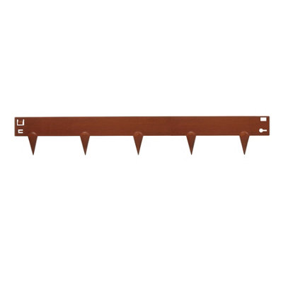 Harbour Housewares 5pc Steel Lawn Edging Set - 5m x 8cm - Rust - 5