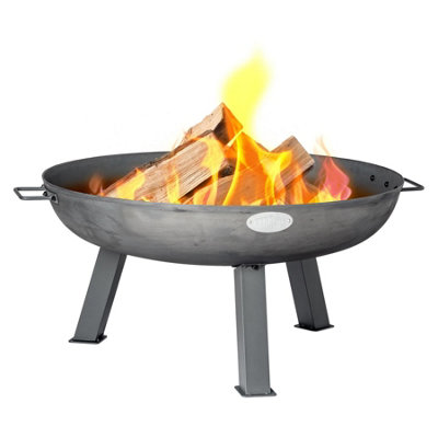 Harbour Housewares 75cm Cast Iron Fire Pit  - Outdoor Garden Patio Fire Bowl Brazier Heater Stove for Wood Log Charcoal Burning