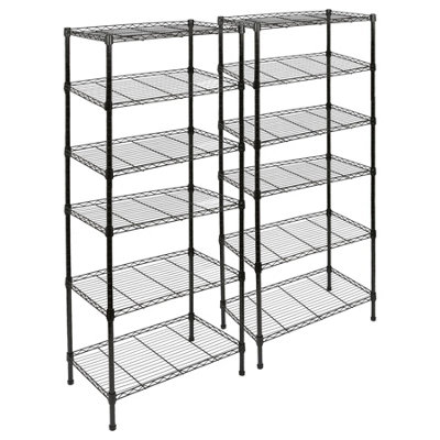Harbour Housewares Adjustable 6 Tier Metal Wire Shelving Unit for Storage in the Pantry Garage or