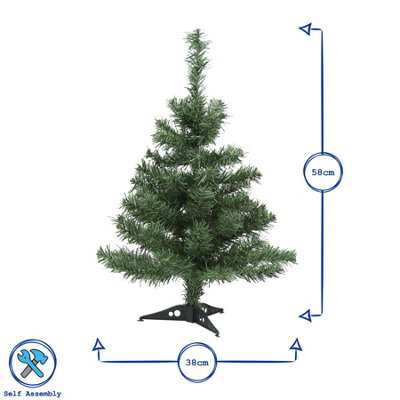 Harbour Housewares Artificial Christmas Tree - 2ft - White