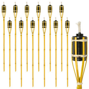 Harbour Housewares Bamboo Garden Fire Torches - 113cm - Yellow - Pack of 12