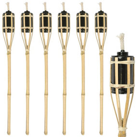 Harbour Housewares Bamboo Garden Fire Torches - 60cm - Natural - Pack of 6