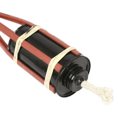 Harbour Housewares Bamboo Garden Fire Torches - 60cm - Red - Pack of 6