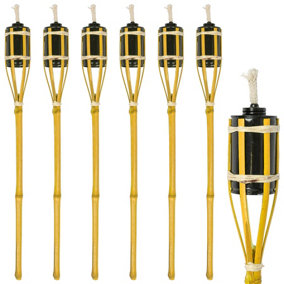 Harbour Housewares Bamboo Garden Fire Torches - 60cm - Yellow - Pack of 6