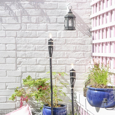 Harbour Housewares - Bamboo Garden Torches - 114cm - Black - Pack of 12 - 7