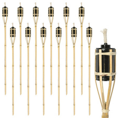 Harbour Housewares - Bamboo Garden Torches - 114cm - Natural - Pack of 12