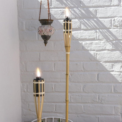 Harbour Housewares - Bamboo Garden Torches - 114cm - Natural - Pack of 6 - 7