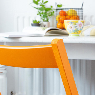 Harbour Housewares - Beech Folding Chair - Orange