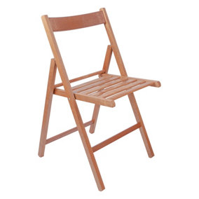 Harbour Housewares - Beech Folding Chair - Walnut