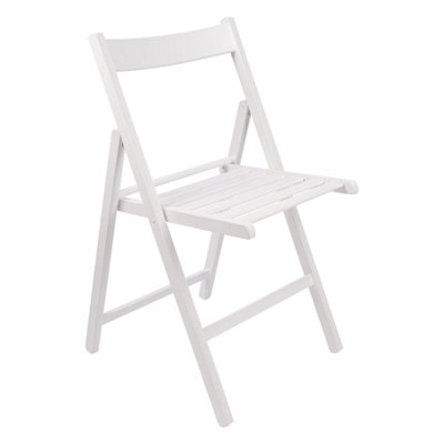 Harbour Housewares - Beech Folding Chair - White