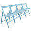 Harbour Housewares - Beech Folding Chairs - Denim Blue - Pack of 4