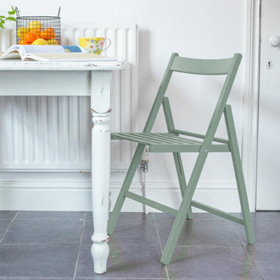 Harbour Housewares - Beech Folding Chairs - Sage Green - Pack of 6 - 6