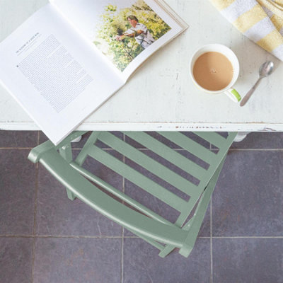 Harbour Housewares - Beech Folding Chairs - Sage Green - Pack of 6 - 7