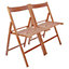 Harbour Housewares - Beech Folding Chairs - Walnut - Pack of 2