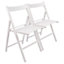 Harbour Housewares - Beech Folding Chairs - White - Pack of 2