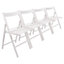 Harbour Housewares - Beech Folding Chairs - White - Pack of 4