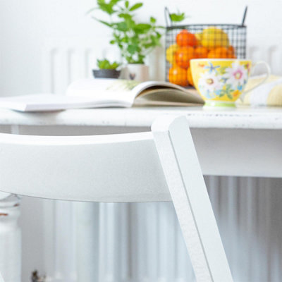 Harbour Housewares - Beech Folding Chairs - White - Pack of 4 - 4