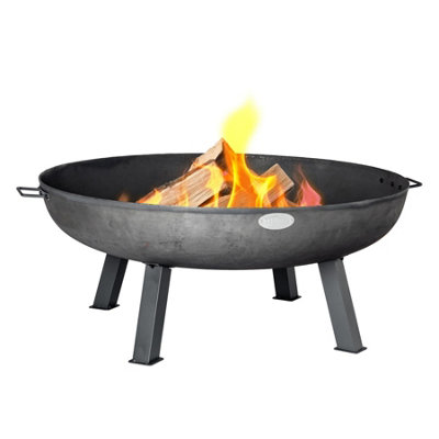 Harbour Housewares - Cast Iron Garden Fire Pit - 100cm - Grey