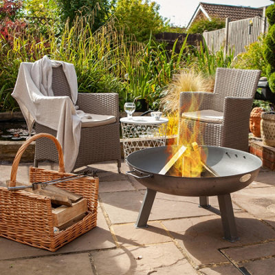 Harbour Housewares - Cast Iron Garden Fire Pit - 75cm - Grey - 4