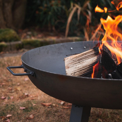 Harbour Housewares - Cast Iron Garden Fire Pit - 75cm - Grey - 5