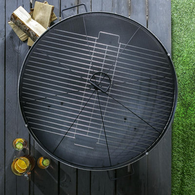 Harbour Housewares - Cast Iron Garden Fire Pit BBQ - 75cm - Grey - 5
