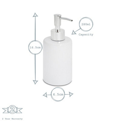 Harbour Housewares - Ceramic Bathroom Accessories Set - White - 3pc - 3