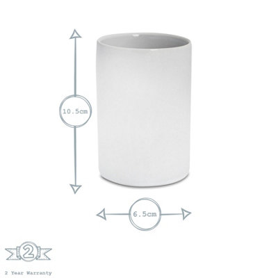Harbour Housewares - Ceramic Bathroom Accessories Set - White - 3pc - 5