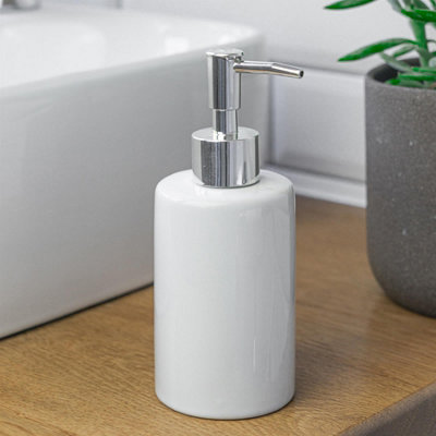 Harbour Housewares - Ceramic Bathroom Accessories Set - White - 4pc - 4
