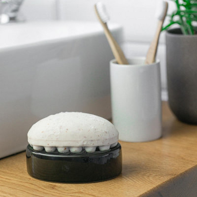 Harbour Housewares - Ceramic Soap Dish - Black - 4