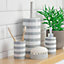 Harbour Housewares - Ceramic Soap Dish - Grey Stripe
