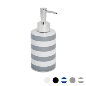 Harbour Housewares - Ceramic Soap Dispenser - 280ml - Grey Stripe