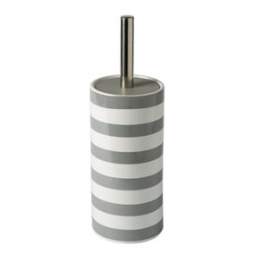 Harbour Housewares - Ceramic Toilet Brush - Grey Stripe
