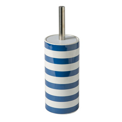 Harbour Housewares - Ceramic Toilet Brush - Navy Stripe