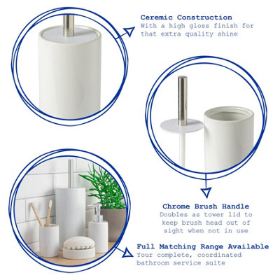 Harbour Housewares - Ceramic Toilet Brush - White