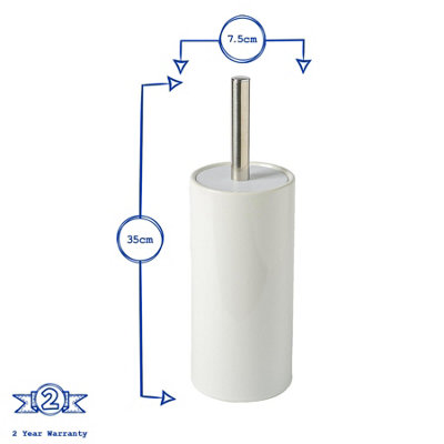 Harbour Housewares - Ceramic Toilet Brush - White - 3