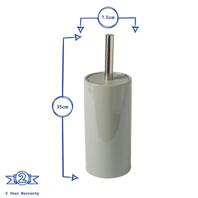 Harbour Housewares - Ceramic Toilet Brushes - Grey - Pack of 2 - 3